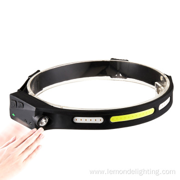 Waterproof Running Outdoor Silicone LED Sensor Cob Headlamp